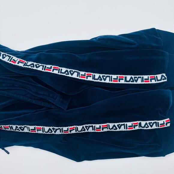 Vtg Velour FILA Track Suit Full Zip Top XL Woman Retro w/LOGO 90s comfortable - Picture 12 of 16